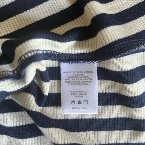SUNDAY IN BROOKLYN Anthropologie Miranda Striped Asymmetrical Skirt Navy Sz XS - Picture 6 of 8